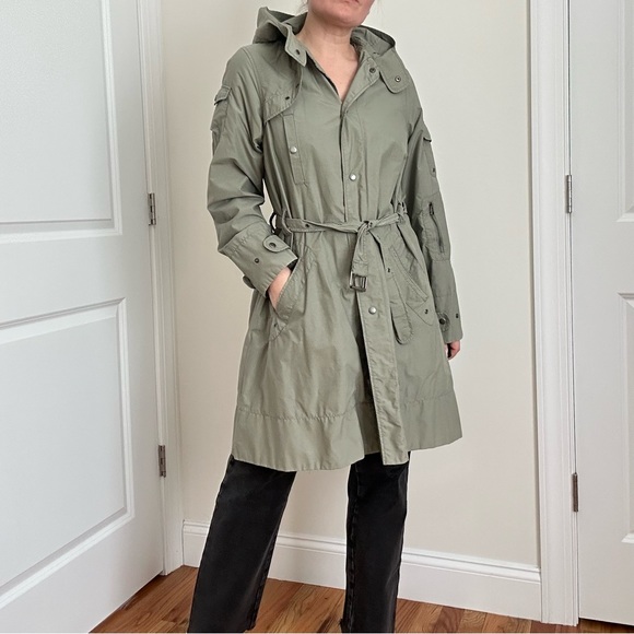 H&M Jackets & Blazers - H&M Green Trench Coat with Belt and Adjustable Cuffs